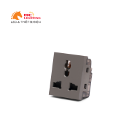 Hạt ổ cắm đơn 3 chấu 16A - Màu ghi 