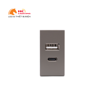 Hạt ổ cắm USB - Màu ghi