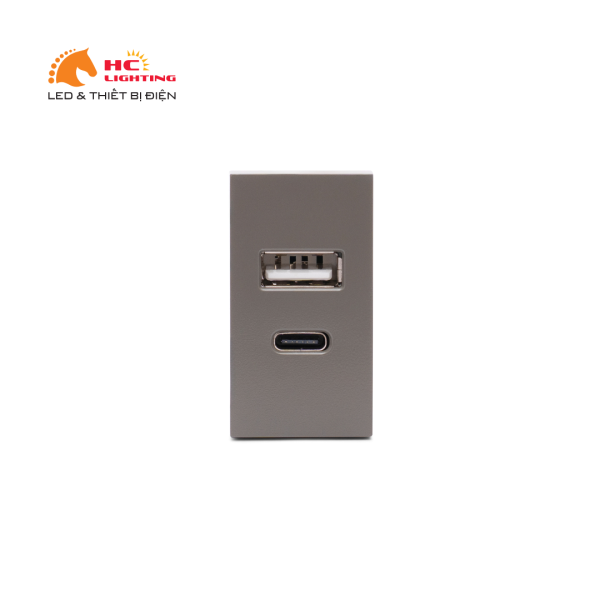 Hạt ổ cắm USB - Màu ghi