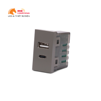 Hạt ổ cắm USB - Màu ghi