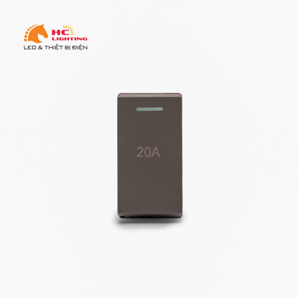 Hạt công tắc 2 cực 20A - Màu ghi 