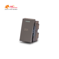 Hạt công tắc 2 cực 20A - Màu ghi 
