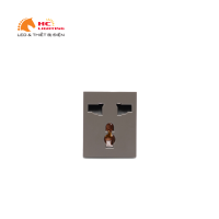 Hạt ổ cắm đơn 3 chấu 16A - Màu ghi 