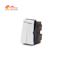 Hạt công tắc đôi 1 chiều 16A - Màu trắng