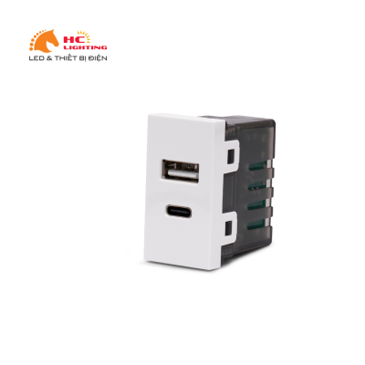 Hạt ổ cắm USB, màu trắng