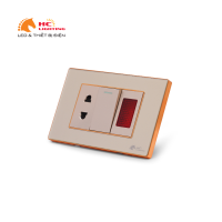 Hạt ổ cắm đơn 3 chấu 16A - Màu vàng 