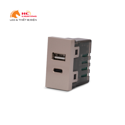 Hạt ổ cắm USB - Màu vàng 