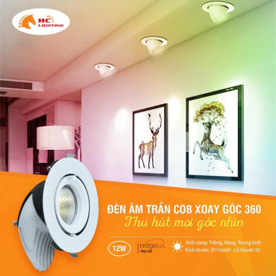 ÂM TRẦN COB XOAY GÓC 360:  GIẢI PHÁP CHIẾU SÁNG THAY THẾ ĐÈN RỌI RAY