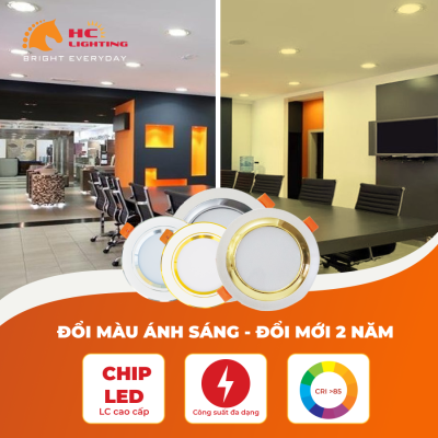 ĐÈN LED ÂM TRẦN: ĐỔI MÀU ÁNH SÁNG, ĐỔI MỚI 2 NĂM