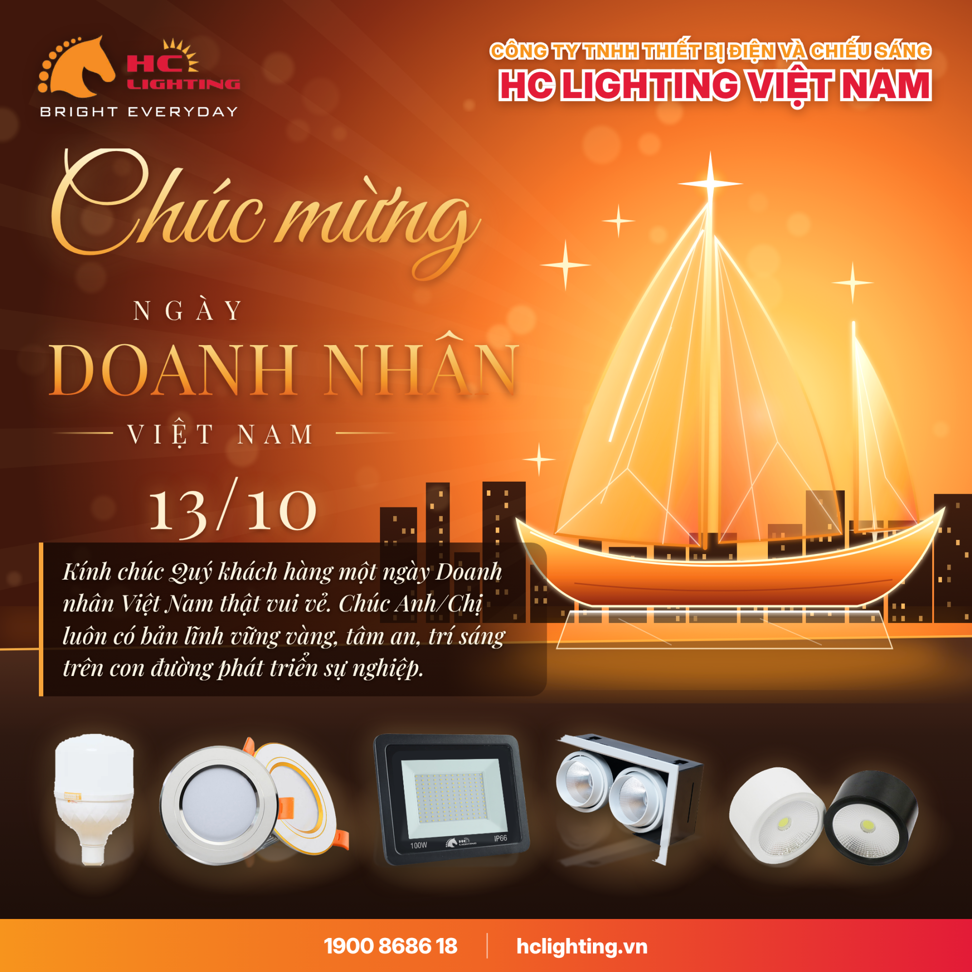 NGÀY DOANH NHÂN VIỆT NAM: TÔN VINH BẢN LĨNH , THẮP SÁNG TƯƠNG LAI CÙNG HC LIGHTING